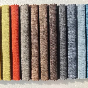 280GSM 100% Polyester Woven Faux Linen Plain Fabric Upholstery Material 26 Colors Stain Resistant Tear Resistant