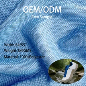 280GSM 100% Polyester Woven Oxford PU Coated Waterproof Windproof Abrasion Resistant Fabric for Outdoor Hiking Shoes Bags Tents