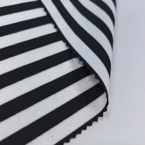 280GSM Ponte Roma Double Sided Knitted 95%Polyester 5%Spandex Yarn Dyed Stripe Roman Fabric For Garment Loose Pants
