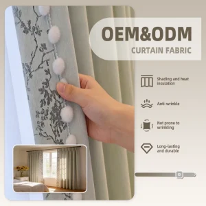 280cm Width 1200GSM Heavy Blackout Polyester Curtain Fabric By The Roll