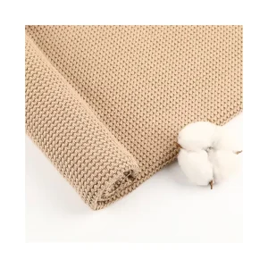 280gsm Coarse-needle Anti-Pilling Cotton-polyester Stretch Textured Knit Breathable Bocade Fabric