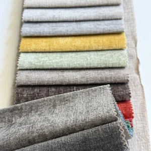 290GSM Chenille Upholstery Fabric Warp Knitted Sofa Curtain Fabric 145cm 20+ Colors in Stock Custom Backing