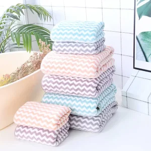 2Pcs Set Coral Fleece Bath Towel Set Super Absorbent Multi Color Optional Embroidery Face Bath Towel