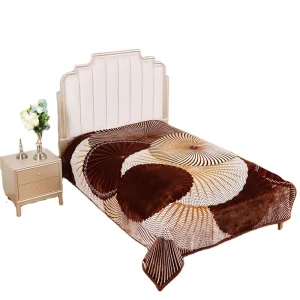 2Ply 220x240CM Embossed Eco Friendly 100% Polyester Raschel Blanket Four Seasons Floral Vintage Festival