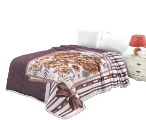 2Ply 220x240CM Embossed Eco Friendly Anti Bacteria Polyester Raschel Blanket Character Dot Plant Customizable European American