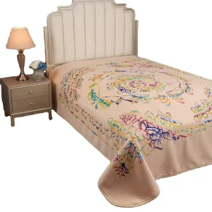 2Ply 220x240CM Embossed Eco Friendly Anti Bacteria Polyester Raschel Blanket European American Style Four Seasons Floral Plant