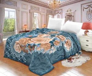 2Ply 220x240CM Embossed Polyester Raschel Blanket European American Style Comfortable Stylish 100% Polyester Solid Striped