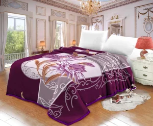 2Ply 220x240cm Embossed Knitted 100% Polyester Raschel Blanket European American Style Comfortable Stylish Four Seasons Use