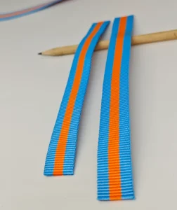 2cm Wide Blue Yellow Striped Polyester Webbing Coated with High Tenacity for Webbing Projects Delicate and Comfortable Feel