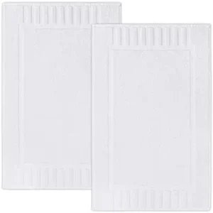 2pcs 100% Cotton Water Absorbent Non Slip Bathroom Floor Rug Tassel Bath Mat for Hotel Home Resort