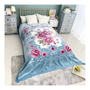 2ply Korean Style Twin Full Double Thick Warm 60″ X 80″ Printing Embossed Sets Acrylic Mink Raschel Blanket