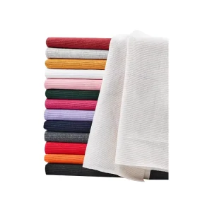 2×2 Rib Knitting Fabric 95 Cotton 5 Spandex 180gsm Heavyweight Eco Friendly Knitted Textile for Cuffs Hem