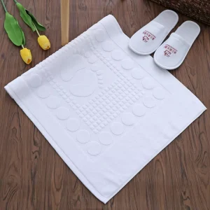 3-5 Star Hotel White Cotton Hotel Bath Floor Mat Bath Foot Towel Bathroom Floor Towel