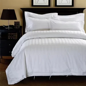 3 Cm Stripe Elegant Luxury Quilt 100 Cotton king Size White Duvet Cover Sets Hotel Luxury Bedding Set