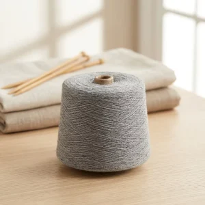 3# Grey 32s 100% Polyester Spun Yarn High Tenacity Wear Resistance Wash Resistance Raw Medium Thickness High Cost Performance
