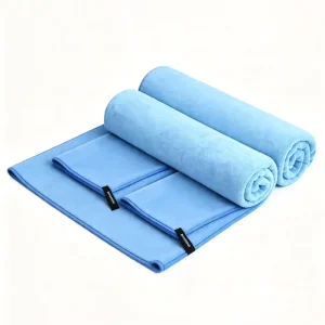3 Microfiber Beach Towel Set Large (180x80cm) 2 Small (80x40cm) Quick Drying Solid Color Machine Washable