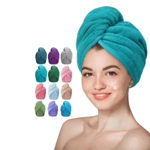 3 Minute Quick Dry Knitted Microfiber Eco Friendly Hair Drying Towel Bath Cap Healthy Hair Head Wrap for Home Use