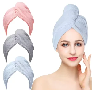 3 Pack Microfiber Hair Drying Towel Wrap Super Absorbent Twist Turban