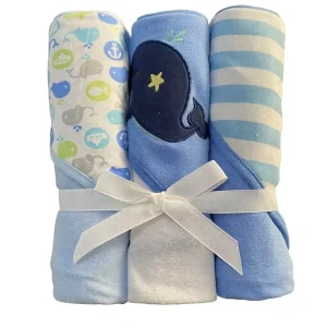 3 Pack Super Soft Eco-friendly Cotton Hooded Baby Towel Set 30×30 Inch Square Cartoon Design Home Use Bathroom Towels