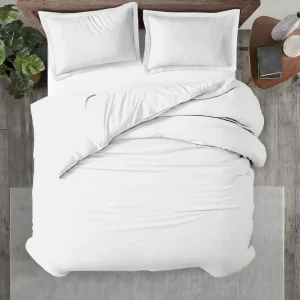 3 Pc Twin Size Duvet Cover Set 100% Egyptian Cotton Ultra Soft Durable Comforter Cover Zipper Closure & Corner Ties
