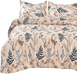 3 Pcs Ultra Luxury Queen Duvet Cover Set Printed Microfiber Ultra Soft Breathable Bedding