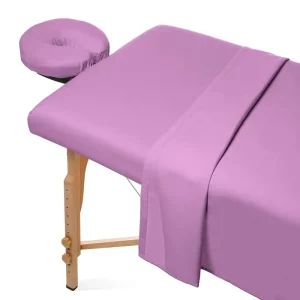 3 Piece 100% Polyester 143x225cm Massage Sheet Set Soft Facial Bed Cover Flat and Fitted Sheets