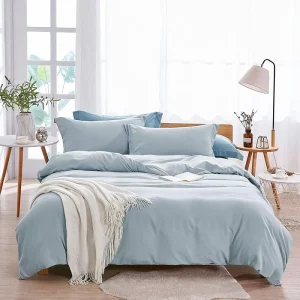 3 Piece Bedding Sets Duvet Cover Set 100% Washed Microfiber Quilt Cover Color Design Microfiber Duvet Cover Sets for King Size