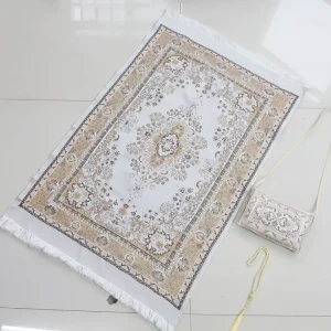 3 Piece Butterfly Floral Janamaz Prayer Mat Set with Matching Bag and Digital Tasbih Counter Islamic Mother’s Gift