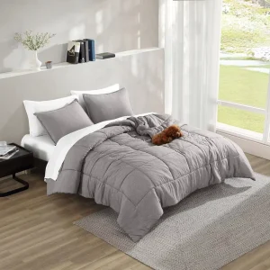3-Piece Soft Comforter Set with 2 Pillow Shams Lightweight Polyester Reversible Cozy Warm Hypoallergenic Modern Bedding
