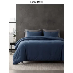 3 Pieces King Quilted Comforter Sets Soft Washed Polyester Shell Lightweight Breathable Cooling Fluffy Comforter for Home