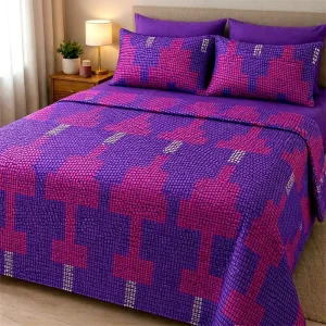 3 Pieces Polyester Bedding Set Luxury African Style Home Wedding Sheet Pillow Cases Set