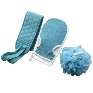 3 piece Shower Exfoliating Set Shower Ball Shower Gloves Exfoliating Shower Towel Shower Back Cleaner