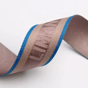 3.8cm Eco Friendly Polyester Nylon Jacquard Webbing with Printing Custom Logo