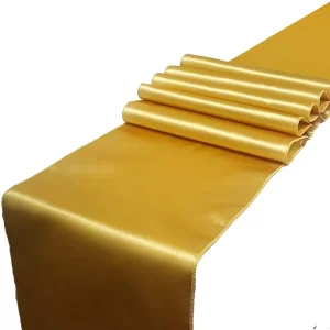 30*275CM Gold Polyester Table Cloth Satin Table Runners for Wedding Birthday Decoration