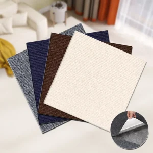30*30 Square PVC Floor Carpet Tiles Modern Flat Weave Premium Polyester Area Rugs Sets Home Washable Solid Color