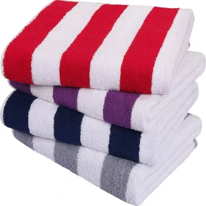 30*60 100% Cotton Beach Towels Double Sides Stripe Terry Thick Bath Towel Beach Towel