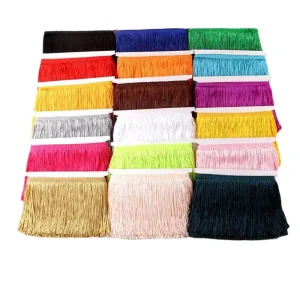 30 cm 40 Colors Encryption Polyester Tassel Fringe Lace Trimming for Boho Latin Dance Dress