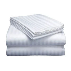 300 Thread Count Long Staple Premium Cotton Sateen Weave Satin Stripe 100% Egyptian Cotton Fabric for Hotel Bedding
