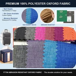 300D Cationic Double Color Abrasion Resistant 100% Polyester Waterproof Oxford Fabric for Handbags Luggage