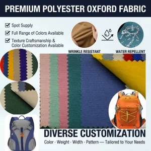 300D Jacquard Abrasion-Resistant Polyester Waterproof Oxford Fabric for Handbags Backpacks Luggage Home Textile