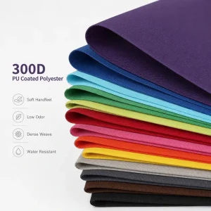 300D PU Coated Oxford Fabric Soft Lightweight Dense Weave Waterproof 100% Polyester Bag Lining Storage Backpack Fabric