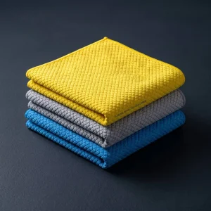 300GSM 40*40CM Glass Cleaning Cloth Fish Scale Microfiber Streak Free Lint Free Super Absorbent Kitchen Polishing Towel