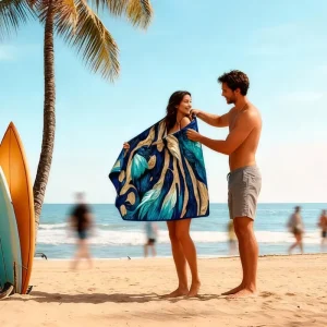300GSM Novelty Beach Towel Quick Dry Square Terry Microfiber Sand Free Lightweight
