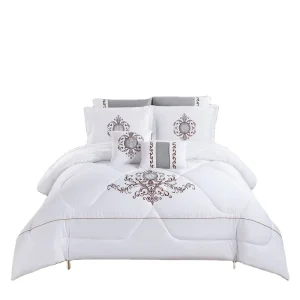300TC 100% Cotton Comforter Sets Bedding with 4 Pcs Pillowcase for Bedroom