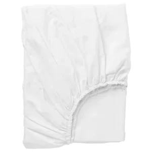 300TC 100% Cotton White Fitted Sheet Hotel Deep Pocket Bottom Sheet Breathable Single Bed Sheet for Hotel Home