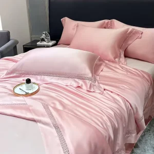 300TC 60S Woven Lyocell Fiber Eco Friendly Reversible King Queen Duvet Cover Set Soft Smooth Cool Summer Quilt Blanket