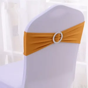 31 Colors Spandex Elastic Wedding Decorative Chair Sashes With Buckle Slider