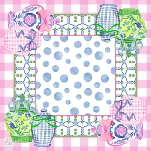 31.5/33 Inch Pink Luxury Foldable Mahjong Mats Rubber Material Portable Durable Ginger Jar Bama Design