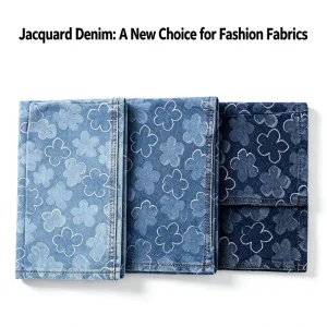 320GSM Jacquard Denim Fabric Cotton Recycled Cellulose Polyester Woven Yarn Dyed for Pants Skirts Dresses Coats Fashion Apparel
