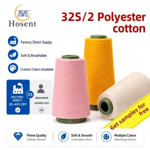 32S 2 Polyester Cotton Yarn T C Blend Soft Breathable Knitting Yarn for T shirt Socks Factory Direct Free Sample